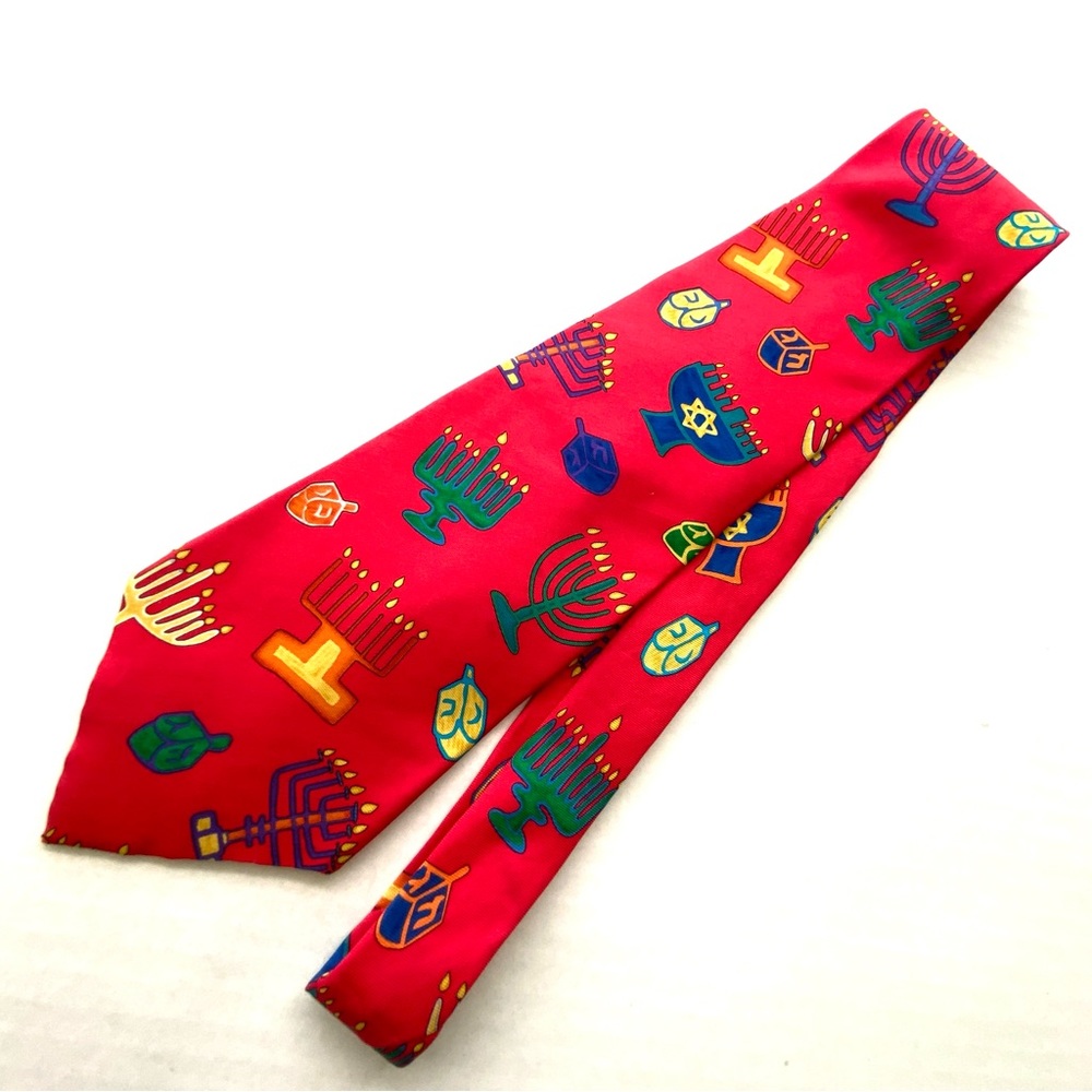 Save The Children Festive Hanukkah Medley Holiday Silk Necktie